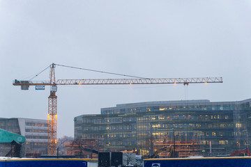 Fototapeta na wymiar tower crane at a construction site