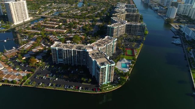 Aerial video Leslie and Parkview Drive Hallandale