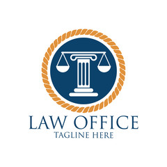 law firm logo with text space for your slogan / tagline, vector illustration