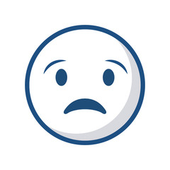 Fototapeta premium emoticon Anguished face icon over white background. vector illustration