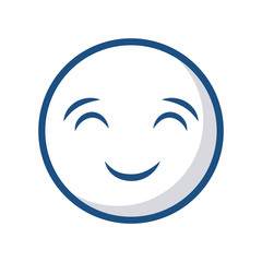 emoticon happy face icon over white background. vector illustration