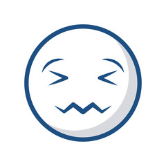 emoticon Confounded face icon over white background. vector illustration