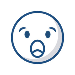 Obraz premium emoticon surprised face icon over white background. vector illustration