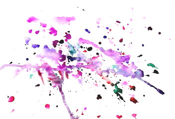 Spray paint watercolor on white background