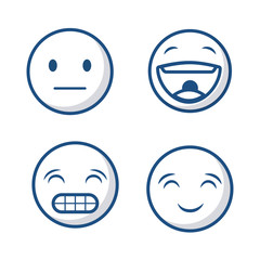 emoticons faces icon over white background. vector illustration