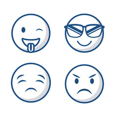 emoticons faces icon over white background. vector illustration