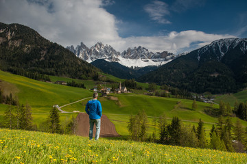 Fototapeta na wymiar Funes valley, Dolomites mountain
