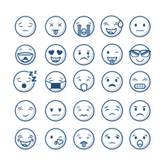 emoticons faces over white background. vector illustration