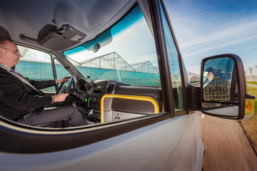 Shuttle bus driver in summer