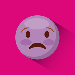 Fototapeta premium emoticon Anguished face icon over pink background. colorful design. vector illustration