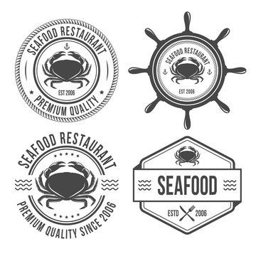 Seafood vintage emblems