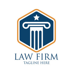 law firm logo with text space for your slogan / tagline, vector illustration