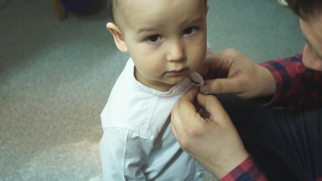 Boy daddy button butterfly dress