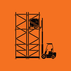 Warehouse forklift icon