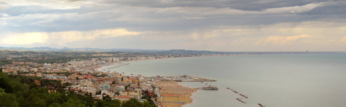 Cattolica, Misano Adriatico, Riccione, Rimini riviera panorama, Emilia Romagna, Italy