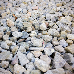 Close up top view of stone at the park background