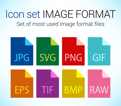 Set of image file type icons