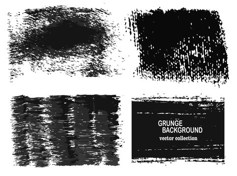 Vector hand drawn collection of grunge textures, unique template background, artistic of charcoal, hatching, dust grain, scratches, isolated objects, used for design, photo and scrapbooking