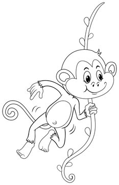 Doodles drafting animal for monkey on vine