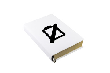 White book cover and battery symbol