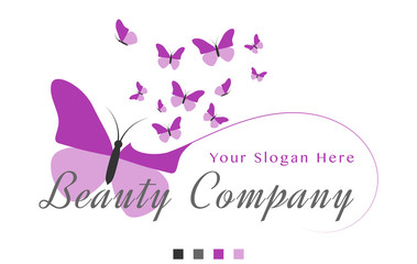 Logo Design Butterflies Purple Tones