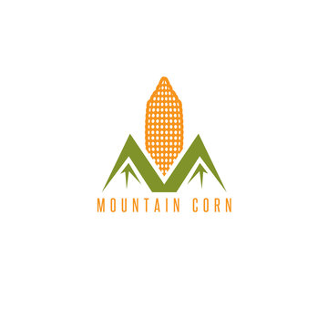 corn with abstract mountains vector design template