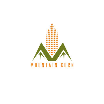 corn with abstract mountains vector design template