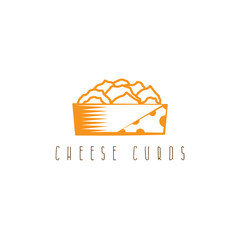 cheese curds in bowl vector design template