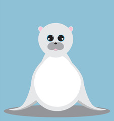 Cute Seal cartoon with large eyes