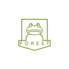 line art vector crest with simple frog