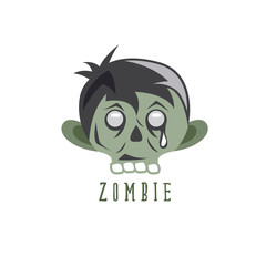 zombie cartoon face abstract vector design template