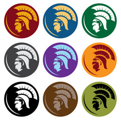 shields with spartan head vector design template head