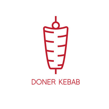 simple line art vector illustration of doner kebab
