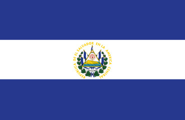 Vector of amazing  El Salvador flag. - obrazy, fototapety, plakaty