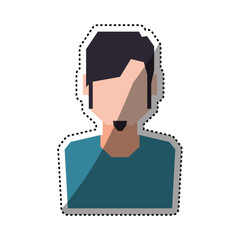 Man faceless profile vector illustration graphic design