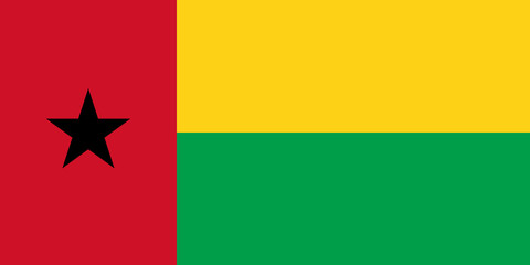 Vector of amazing Guinea Bissau flag.