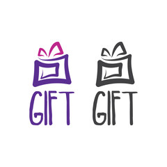 Abstract logo template gift box. Vector illustration