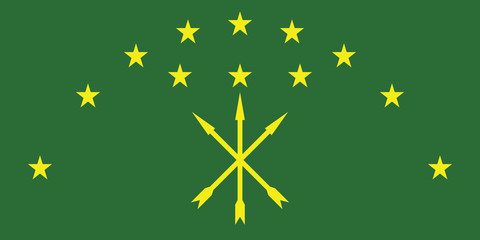 Vector of amazing Adygea flag.