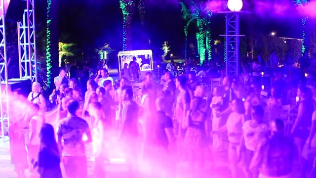 view of colourfull night club light background