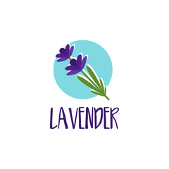 Template logo design of abstract icon lavender. Vector illustration
