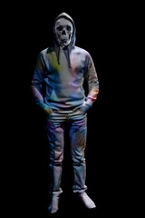 ghost statue on background, halloween concept