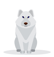 Cartoon polar gray fur dog.