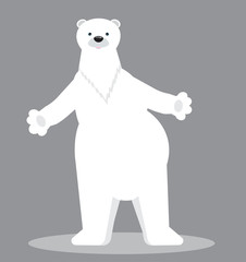 Polar bear cartoon character. Vector illustration