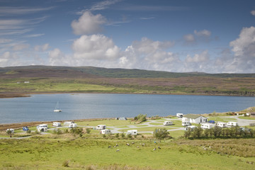 Fototapeta premium Camp Site at Borve, Isle of Skye, Scotland, UK