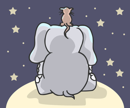 Kinderlijke tekening van olifant