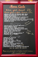 French Menu Sign, Paris, France