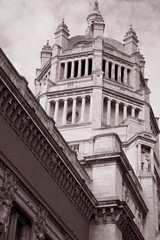 Victoria and Albert Museum in Sepia Black and White Tone in London; England