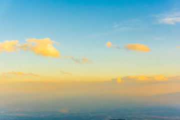 Colourful sky with cloud while sunset