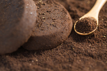 Ground coffee texture