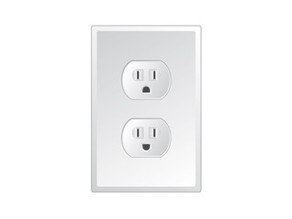 Happy and sad electric socket icon vector. Funny american power electric socket icon isolated on a white background